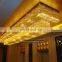 Custom Large Banquet Hotel Foyer Luxury Rectangle Gold Crystal Ceiling Chandelier