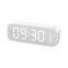 Reloj despertador de espejo portátil LED con pantalla de tiempo inteligente, luces de visualización de tiempo, altavoces multifuncionales BT 5.0 y subwoofer