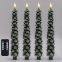 3D Wick Wax Christmas Tree Long Warm White Remote Flameless Led Taper Candles with Remote Control