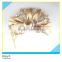 Gold Plated Metal Flower Design Pearl Brooch Strass Rhinestone Brooch 5x5cm