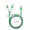 Colorful High Speed Flat Zipper 2 in 1 Data Micro USB Cable