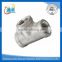 made in china casting female stainless steel 316 3/4" equal tee