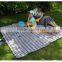 Water-Resistant Picnic Blanket Tote with Soft Fleece, Spring Summer Stripe