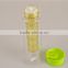 Custom made glass water bottle with fruit infuser