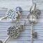 Glitter Gradient Silver Initial Pendant - SKELETON KEY INITIAL KEYCHAIN