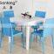 Modern design plastic dining room sets table and chairs 1723