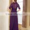 Elegant Mother Of The Bride Dress With Jacket Purple Chiffon Party Dress Short Sleeve Wedding Dress XP-61