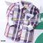 Wholesale children boys new model cotton custom plaid shirts for kids
