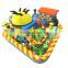 2016 new design minions train inflatable playground outdoor obstacle