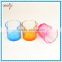 200ml Glass Drinking Cup Clear Juice Cup with Color Bottom