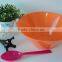 Colorful Plastic Round Salad and spoon set