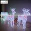 Fashion Santa Ride shaped 3d led outdoor christmas decor lighted santa claus and reindeer outdoor decorations lighted