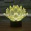 3D Optical Night Light Lotus 7 RGB Light Colors 10 LEDs AA Battery or DC 5V Mixed Lot