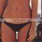 Popular solid color black sheer cut high waisted swimsuit