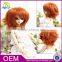 Best quality orange yellow cheap girl synthetic doll hair wig with bangs