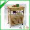 Nature bamboo mordern kitchen trolley prices/FSC