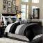 100% polyester bedding sheet with black & white stripe for sale