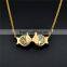 gold and silver fashion pendant fancy fish withe zirconia necklace for gift