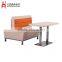 Orange double leather sofa dining seat