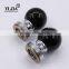 2 3/8 inch black smooth globe shape zinc base crystal pulls for shower door
