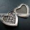 57mm big rose heart shape vintage style antiqued silver flower photo locket DIY pendant charm jewelry supplies 1133003