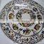 White Round Marble Stone Inlay Dinning Table Top Pietra Dura Table Top