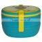 Three layers oval shape kids plastic lunch box with handle