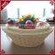 Multi-functional housewares round shape white plastic rattan bread basket