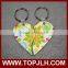 Hot selling sublimation couple lovers' MDF half heart keychain