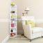7-Tier Modular Cut-Out Quarter-Circle WPC Corner Shelf Unit White Storage Organizer Display Rack