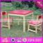 2016 new design home / school / kindergarten red solid wooden toddler table and chairs W08G134