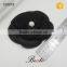 Decorative beautiful bead center black gennuine leather shoe flower for ladies shoes