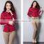 Latest Blouse in Fashion Uniform Design Red Women Blouse