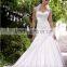 new designer ball gown long tail cap sleeve sexy low back lace wedding dress