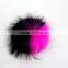 Myfur Multicolors Raccoon Fur Pom Poms With Black Tips Real Large Fur Bobbles