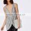 Sexy Drape Front Sleeveless Cheap Lady Blouse Fashion Women Blouse 2016