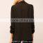 high fashion women black ruched sleeve blazer