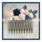 Best selling vintage flower hair comb navy blue rose floral collage wedding hair accessories