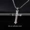Latest design miro pave clear crystal cross stainless steel pendant necklace