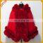 Thick Women Red Winter Shawl Fox Fur Hood Wool Cape Coat