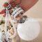Fluffy and cute real rex rabbit fur monchichi keychain