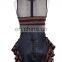 Steampunk Short Sleeveless Striped Dress-tunic