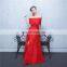 Sweet 17 Dress Off-The-Shoulder Bow Red Elegant Beaded Peplum Side Split Lace-up Backless Lace Evening Dress