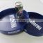 Round blue anti-skidding hard plastic bar condiment food serving tray with printing logo
