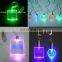 Fancy custom 3d engraved rose crystal keychain/key chain, colorful Crystal LED keychain/keyring for festival gifts