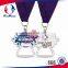 Customized Bright Run Matt-Silver Medal with Ribbon
