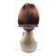 factory direct natural ombre looking silk straight wave 100% virgin brazilian human hair wig with bangs for black women