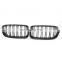 1 Pair Matte black Double Slat Line Front Grille Kidney grill for BMW 3 Series F30 F35 2012-2017