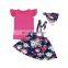 Baby Flutter Sleeve Shirt And Suspender Skirt Headband Kids Boutique Outfit Girls Clothing Sets