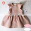 NEW LINEN COTTON BABY DRESSES kids long white flutter sleeve lace skirt dress girl fashionable solid linen kids flutter DRESS